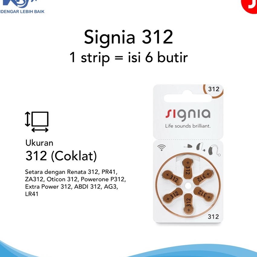 Top BATERAI ALAT BANTU DENGAR SIGNIA 312
