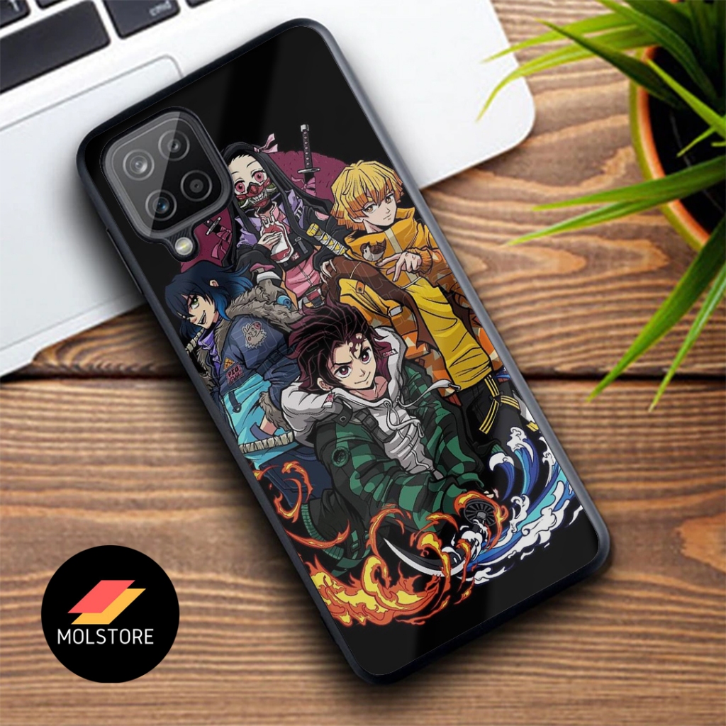 demonslayer softcase glass untuk iph0ne, s4msung, viv0, 0pp0, r3alm3, r3dmi, p0co, infin1x, xia0mi