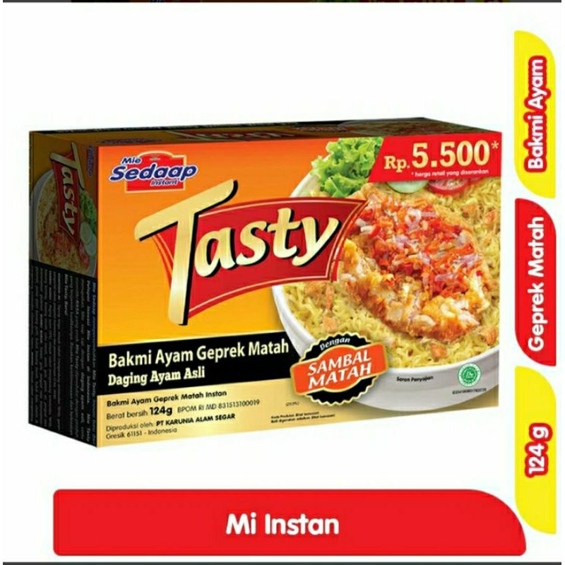 

Sedaap Tasty Mi Instan Bakmi Ayam Geprek Matah 124 g