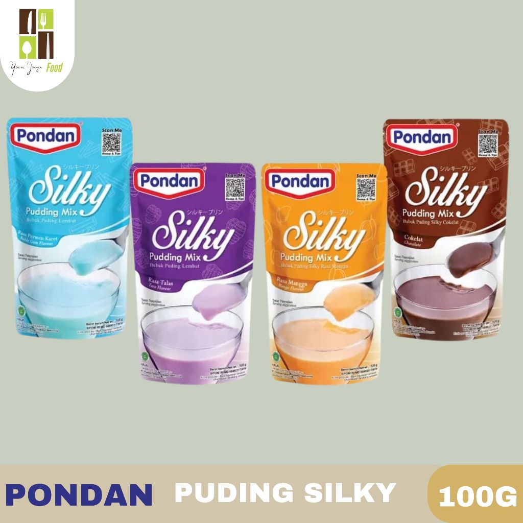 

Pondan Pudding Silky / Poyu / Puding Mangga/Coklat/Taro/Bubble Gum Kemasan 100g