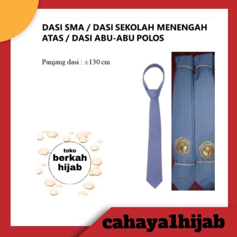 DASI SMA / DASI SEKOLAH MENENGAH ATAS / DASI ABU-ABU POLOS/Dasi Sekolah SMP SMA Bordir