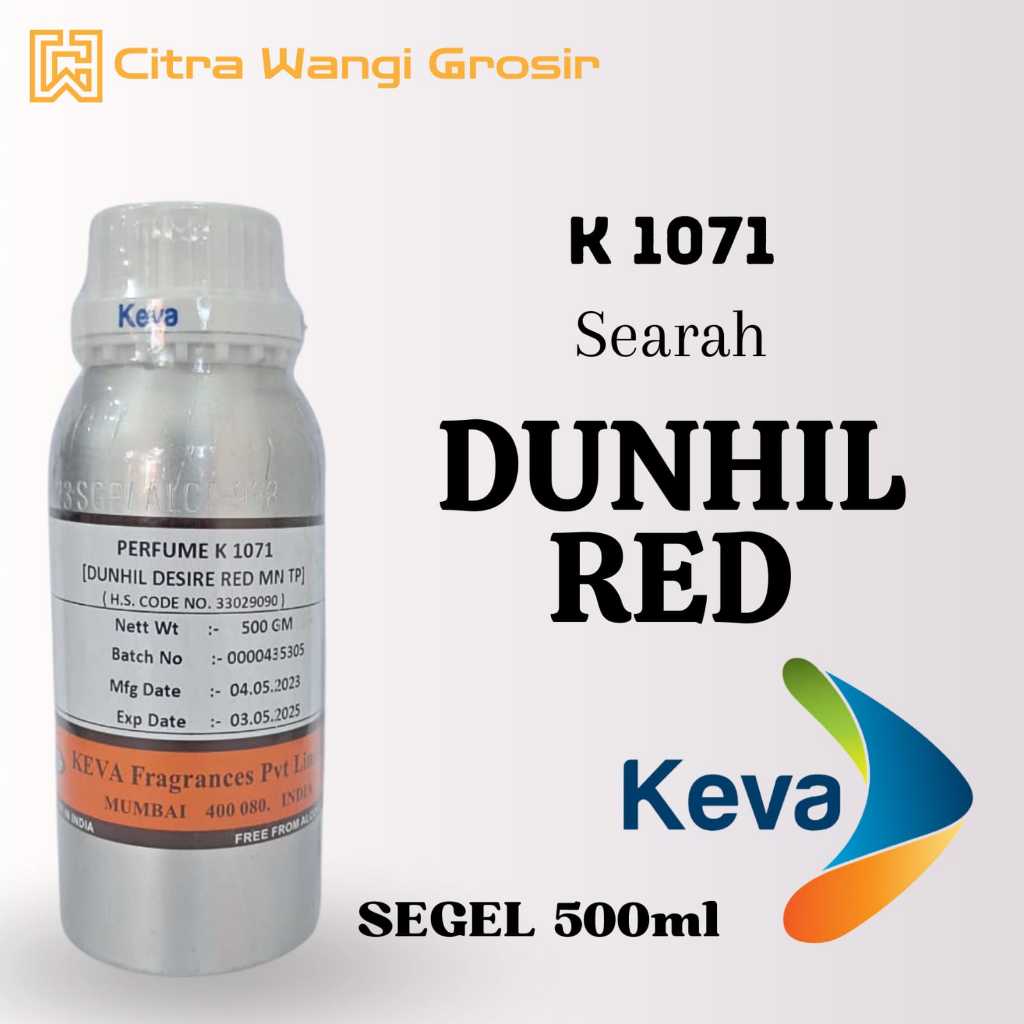 (500 GR) PARFUME K 1071 BY KEVA BIBIT PARFUM SEARAH  DUNHIL RED BIBIT MURNI 100%