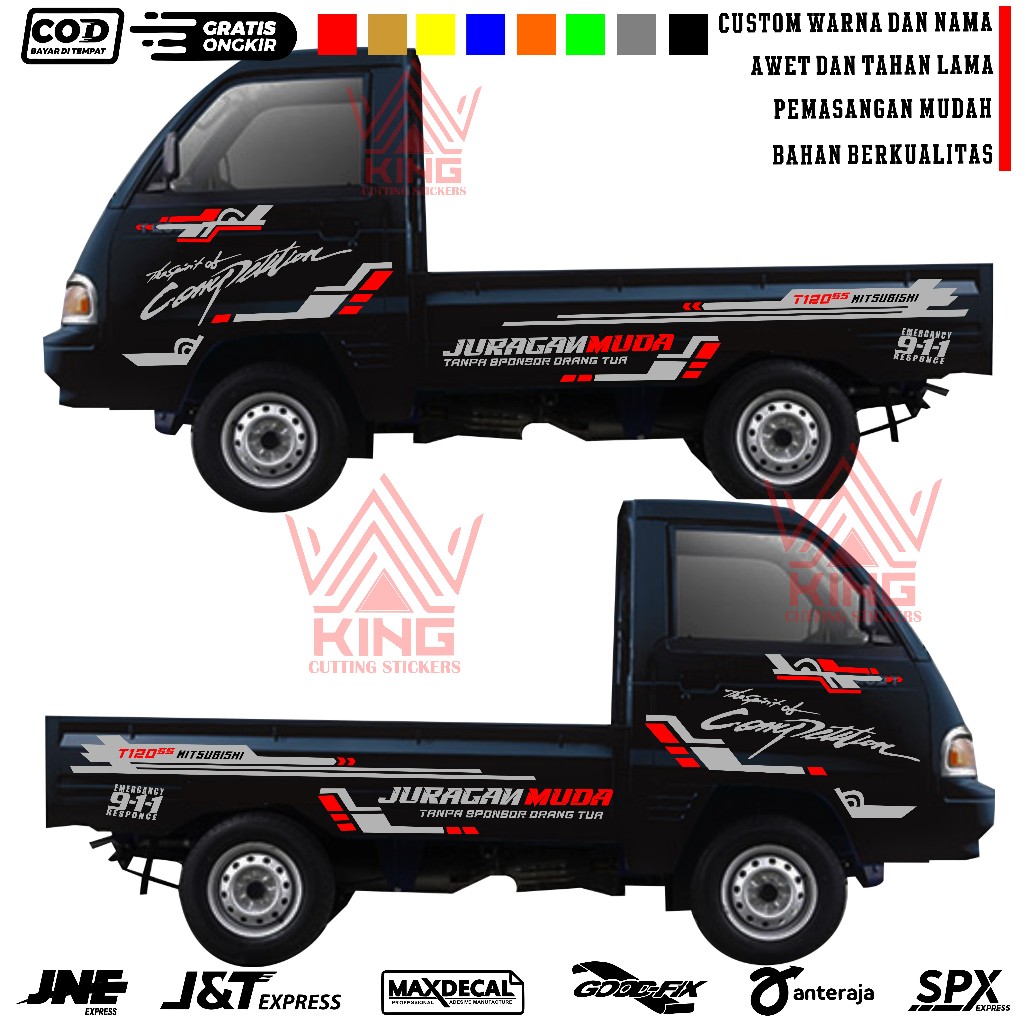 Stiker Cutting Mobil Pick up Mitsubishi COLT T120ss Stiker List Body Mobil Pickup Colt T120ss
