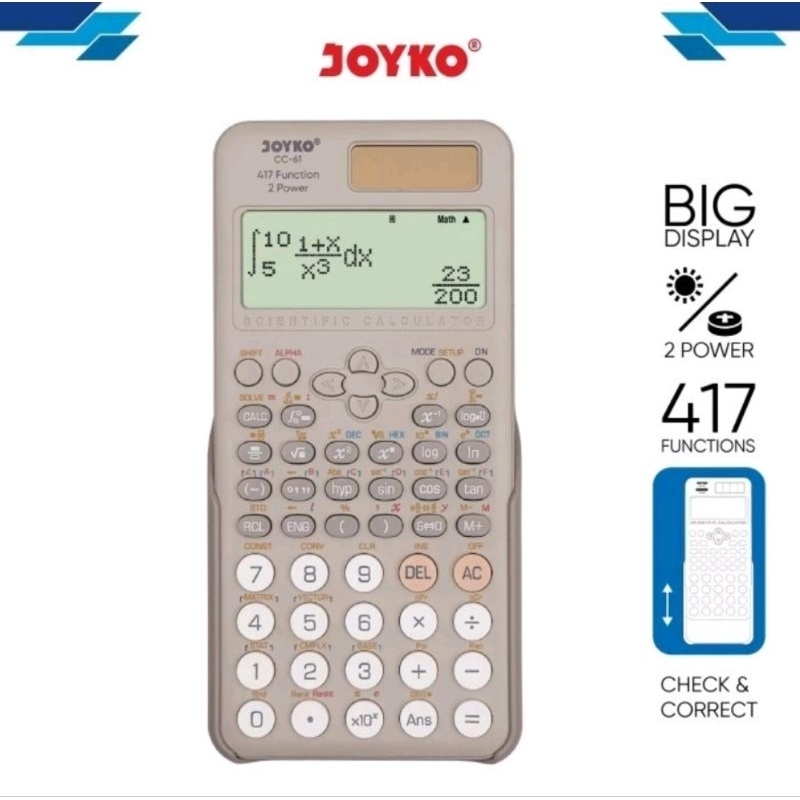 

CALCULATOR KALKULATOR JOYKO CC-61 SCIENTIFIC 417 FUNCTIONS