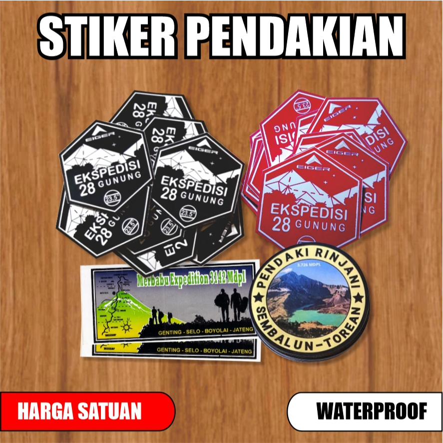 Stiker pendakian gunung/Stiker merchandise gunung camping hiking