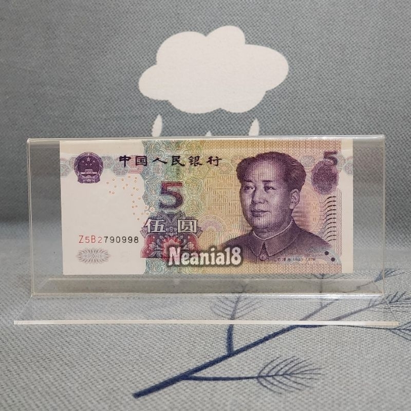 Akrilik Tempat Uang Pajangan Hiasan China 5 Yuan