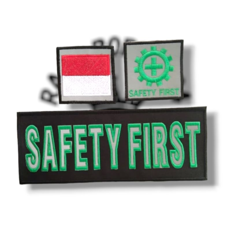 LOGO BORDIR SAFETY FIRST | LOGO BORDIR PEREKAT