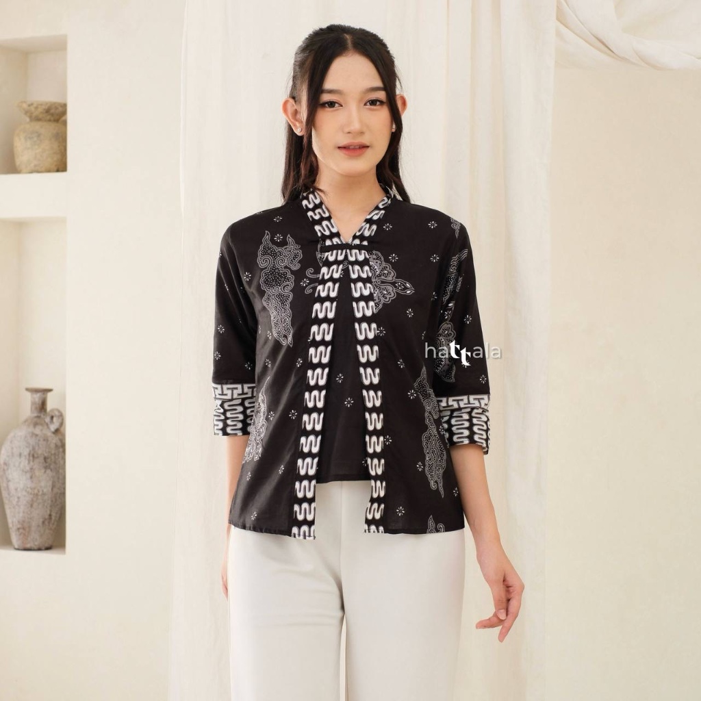 Hattala — Atasan Batik Wanita [BAHAN KATUN] — Series 4.0 — Blouse Bolero Kekinian Resleting Belakang