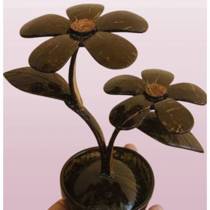 hiasan batok kelapa motif bunga