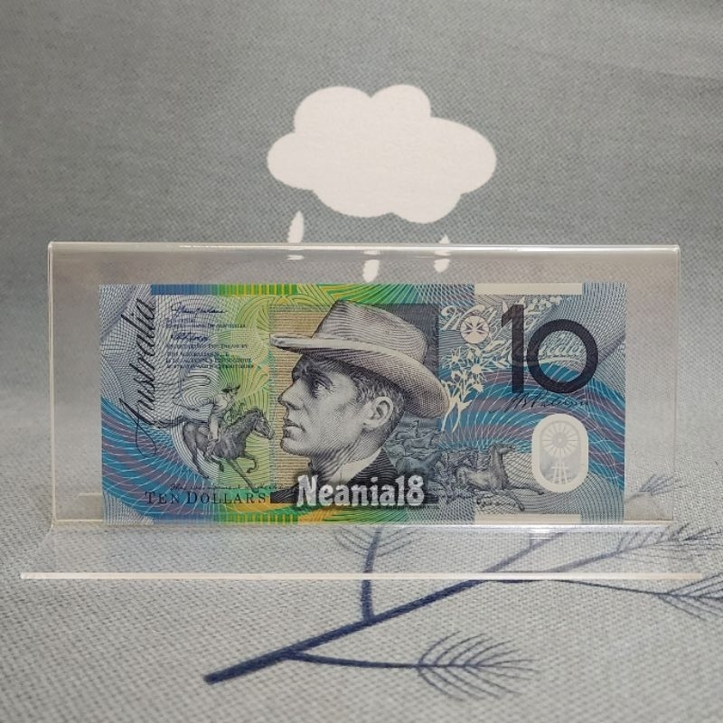 Akrilik Tempat Uang Pajangan Hiasan Australia 10 Dolar Old Series Polymer