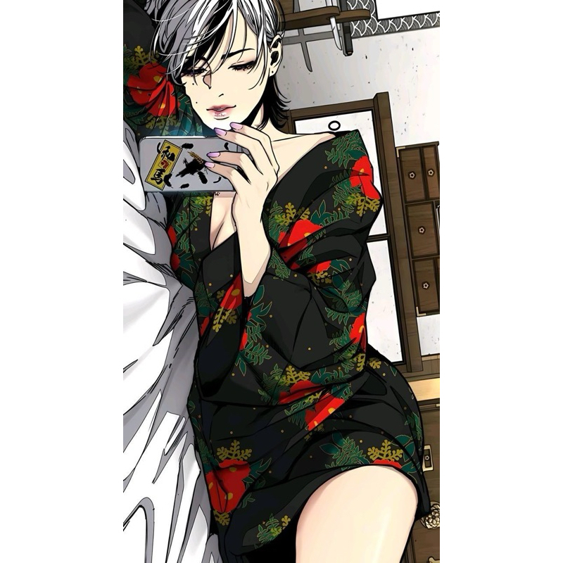 COSTUME COSPLAY KANESHIRO KIMONO WINDBREAKER BLACK INC WIG