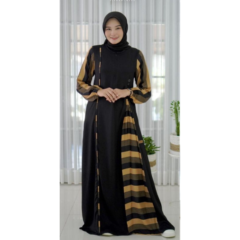 (READY STOK) GAMIS SALUR HITAM ORIGINAL BY NADHEEFA STORE KATALOG TERBARU