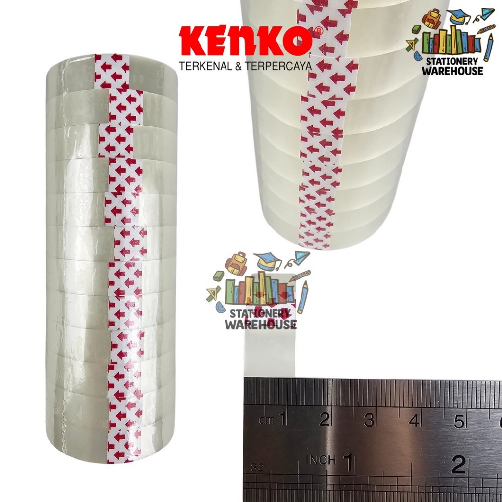 

isolasi KENKO Tape 12 Mm X 33M 1" CORE BENING / lakban Kecil / Selotip - 1 PCS