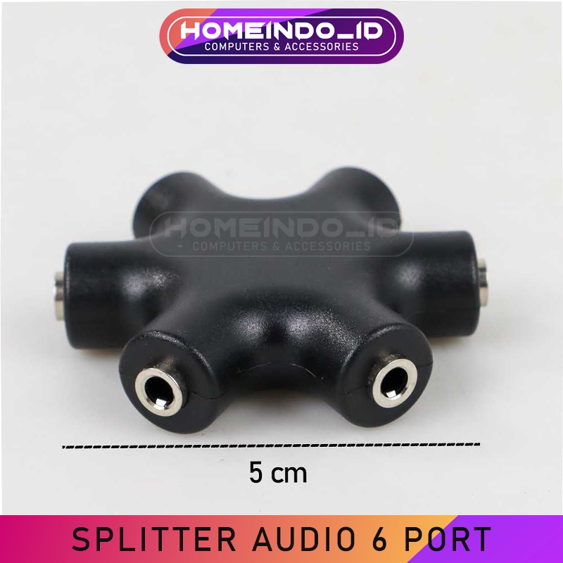 Splitter Jack Adaptor Audio 1 Input 3.5 mm Male to 5 Output 3.5mm Female