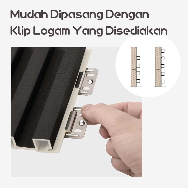 WPC Aestetic Dinding Motif Kayu 3D WALL PANEL PVC Kayu Bukan Wallpaper Sticker Foam Conwood Kisi