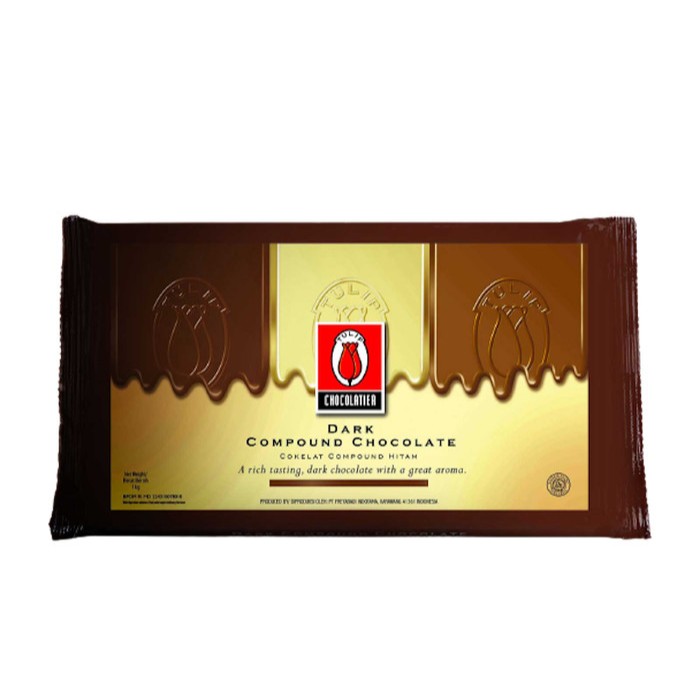 

TULIP DARK CHOCOLATE COMPOUND CHOCOLATE 1KG / COKLAT BATANG DARK 1000GR