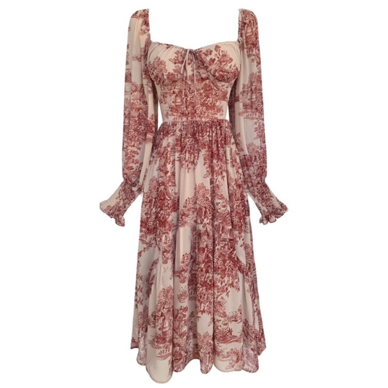 KOREAN STYLE VINTAGE MIDI DRESS