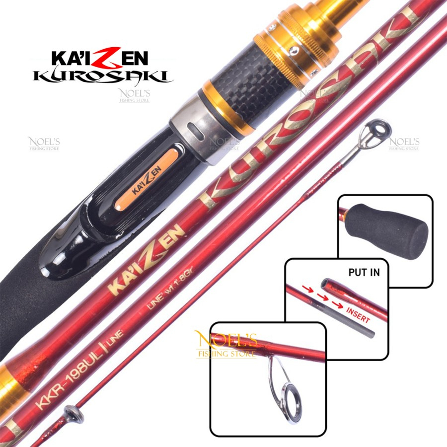 (TERMASUK PACKING PIPA) Joran Pancing Carbon Solid Ultra Light/Joran UL Kaizen Kurosaki 198cm