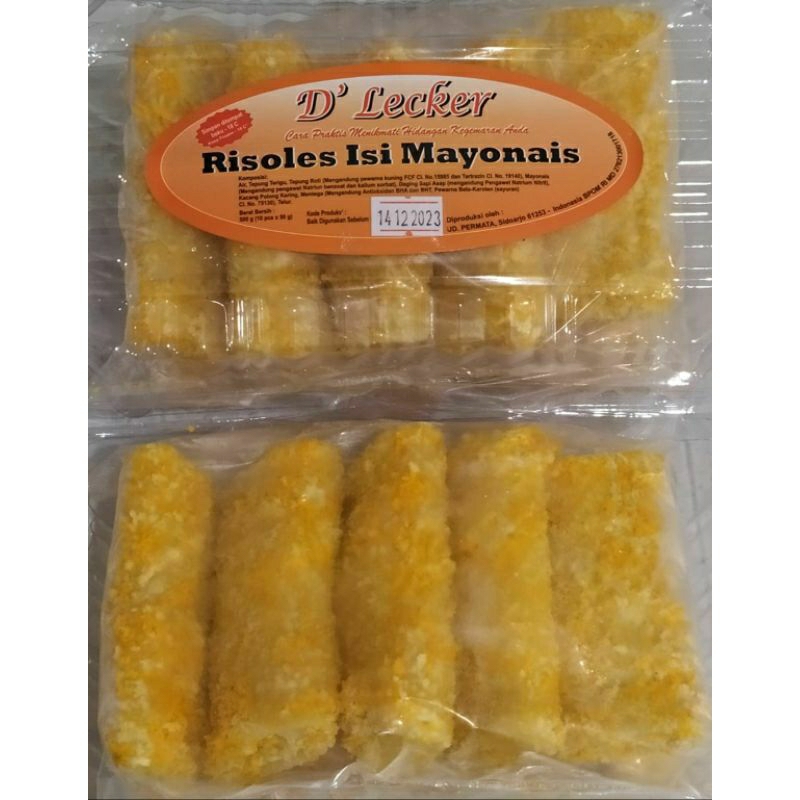 

Risoles isi Mayonaise Frozen food is 10 pcs Halal dan BPOM