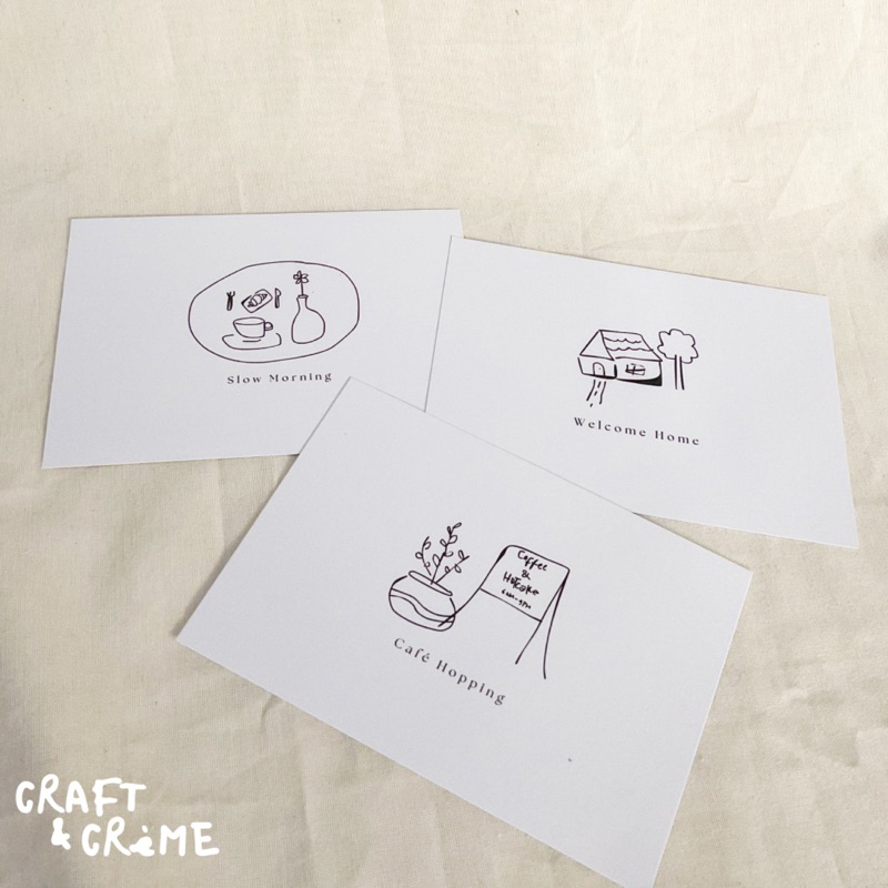 

[craftandcreme] BUNDLE 3 MONO POSTCARDS | POSTCARDS MONOCHROME | AESTHETIC POSTCARDS | KOREAN POSTCARDS