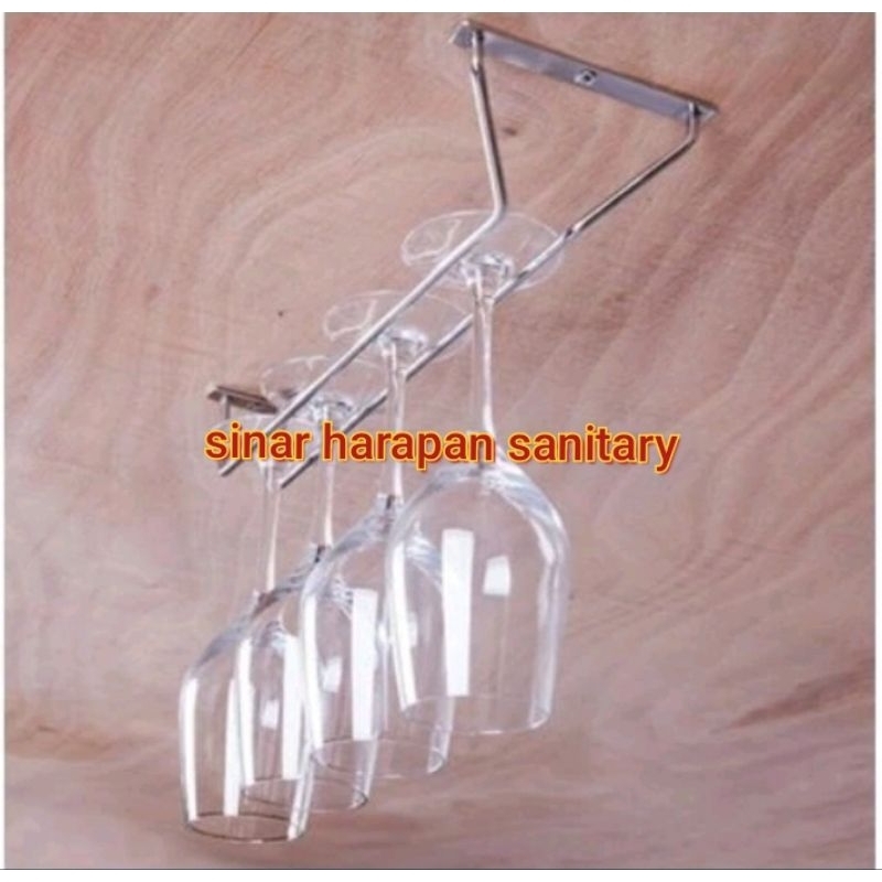 Rak gantungan gelas / Gantungan gelas wine / Rak gelas elastis stainless