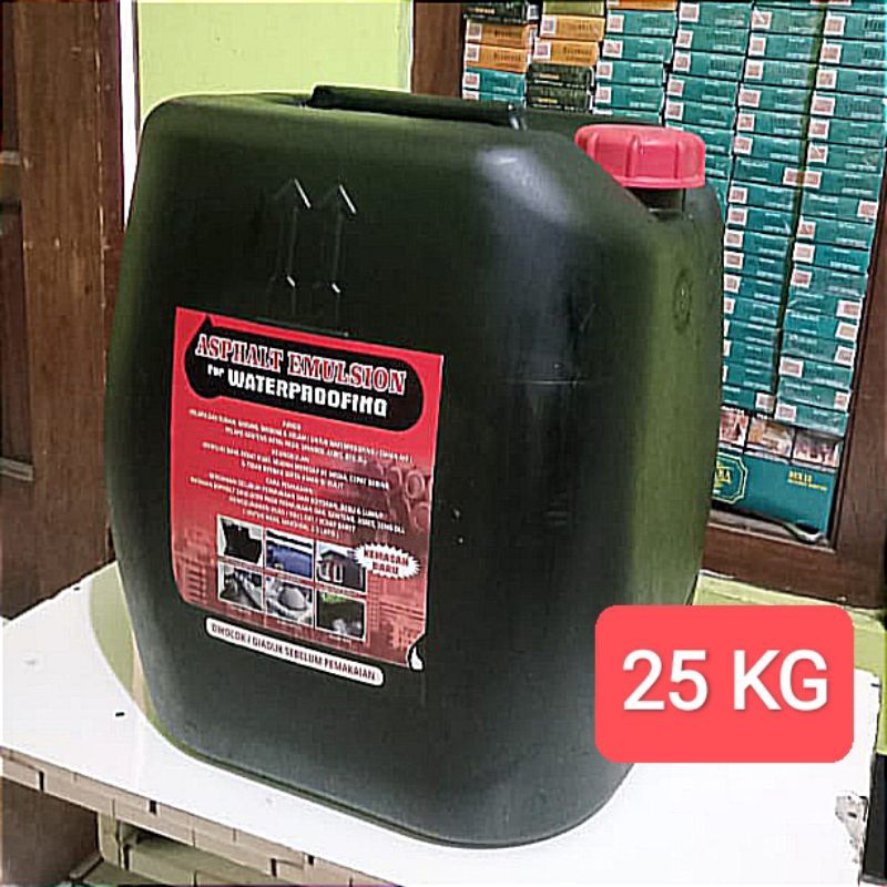 ORIGINAL Asphalt Emulsion 25 Kg Cairan Aspal Pelapis Anti Bocor Rembes Atap Dak Dinding dll Cat Aspa