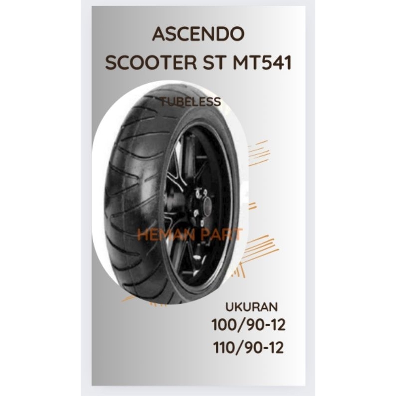 BAN ASCENDO SCOOTER STREET MT541 TUBELESS RING 12 100/90 110/90
