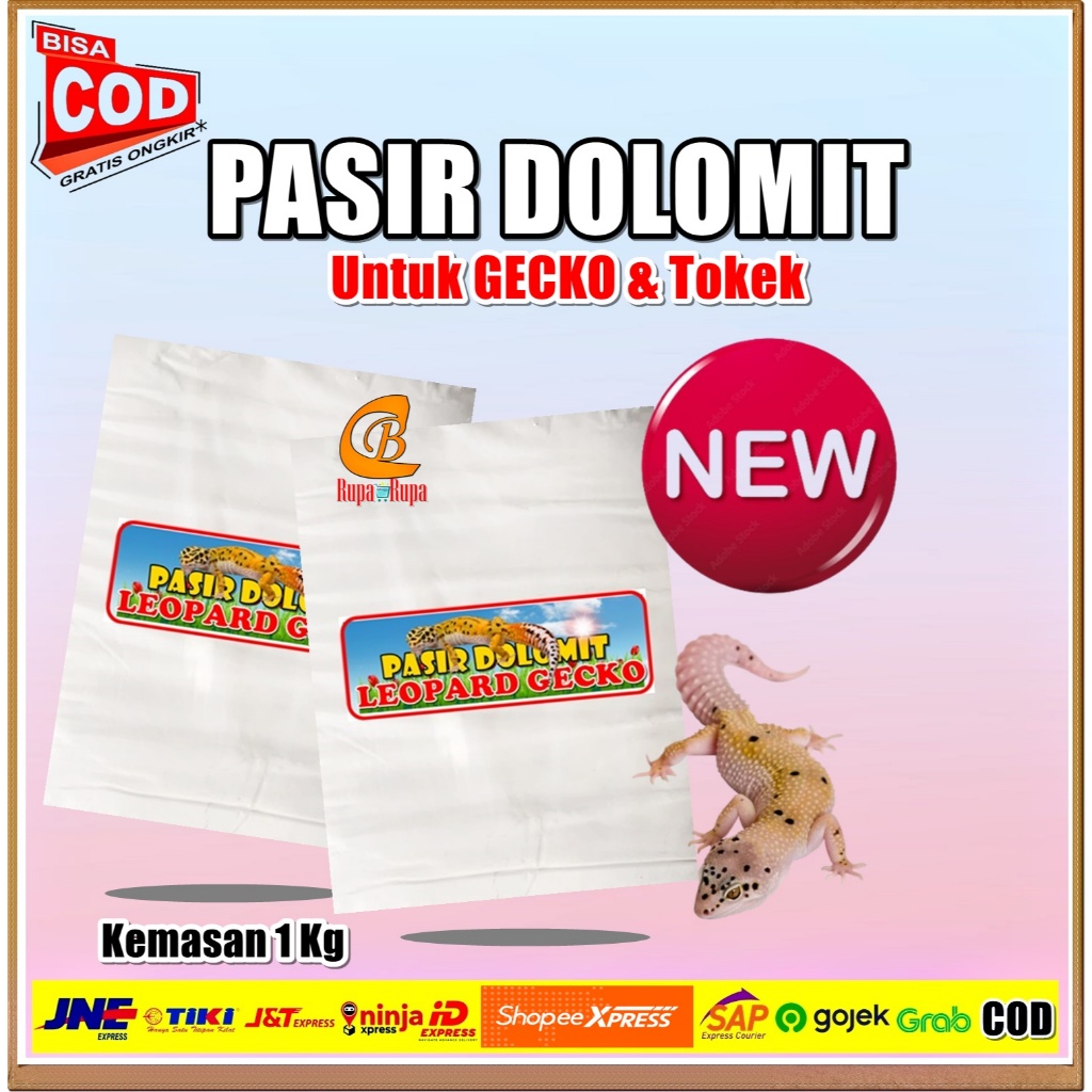 Pasir Gecko Pasir Leopard Gecko Pasir Dolomit Khusus Leopard Gecko Dan Tokek - Kemasan Repack 1 KG