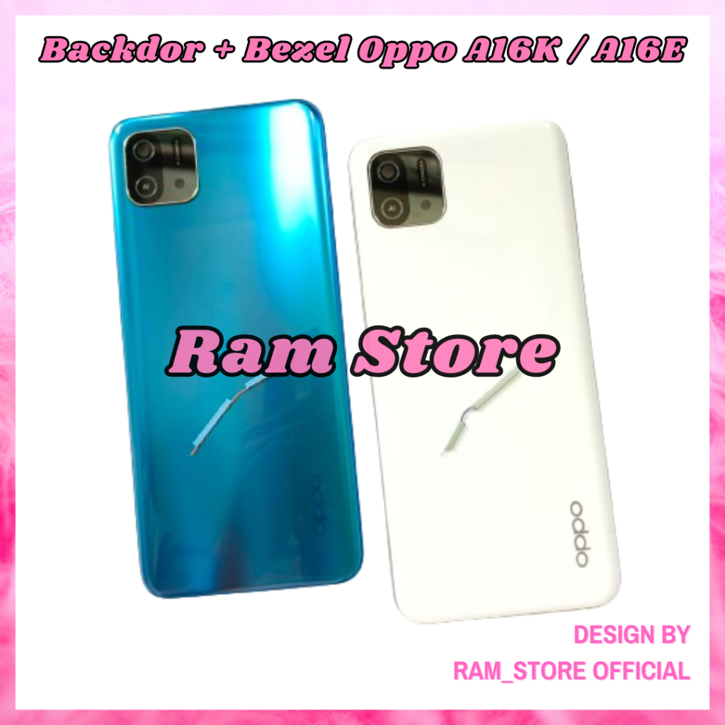 Cassing Hp Oppo A16K A16E || Tulang Tengah Bezel Bazel Middle Frame Tutup Mesin plus Backdoor