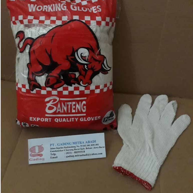 SARUNG TANGAN RAJUT PUTIH 6 BENANG merk BANTENG