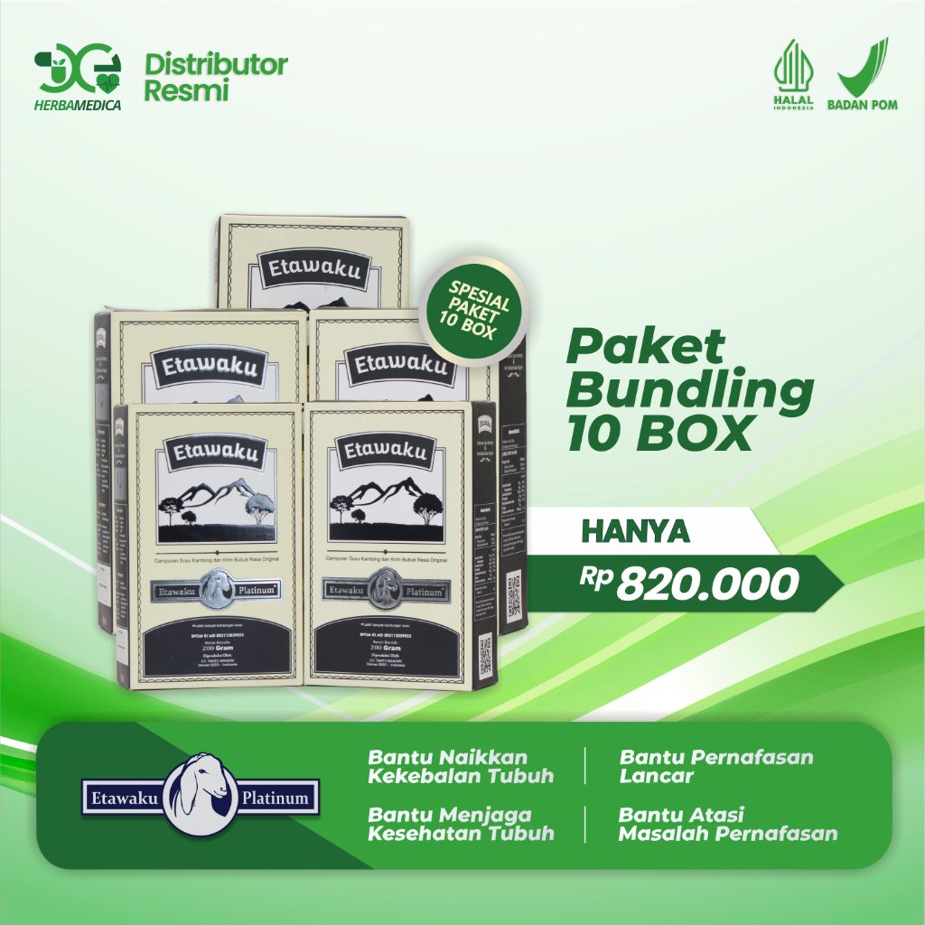 

Paket 10 Box Etawaku Platinum - Susu Berkhasiat Menyembuhkan Asma Sesak Nafas Menjadi Lega Hanya Minum 2x Sehari Mengatasi Diabetes Obesitas Atasi Sistem Pernapasan Pernafasan Asma Bronkhitis Sesak Napas Nafas Tingkatkan Kekebalan Obat Ama Obat Diabetes