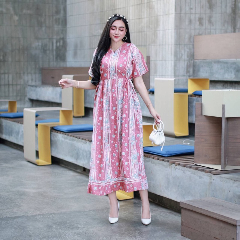DRESS DIANDRA BUSUI Daster Wanita Katun Rayon Nyaman dan Modis - Motif cantik