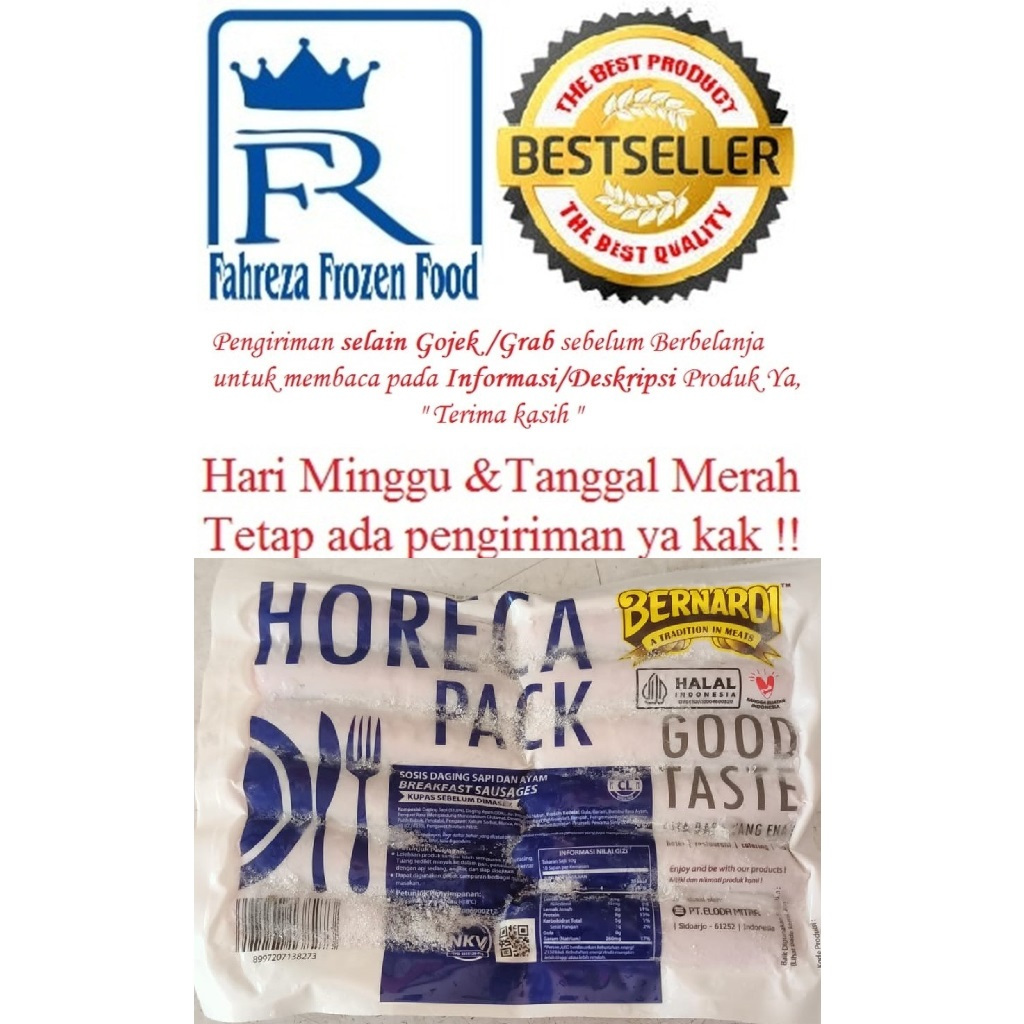 

Bernardi Sosis sapi Horeca 500 Gram (CL) Harga Promo Kemasan Baru