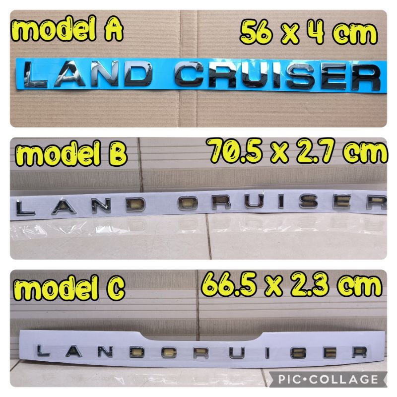 emblem kap mesin atau emblem bagasi tulisan LAND CRUISER untuk land cruiser VX80 LC100 LC200 LC300 L