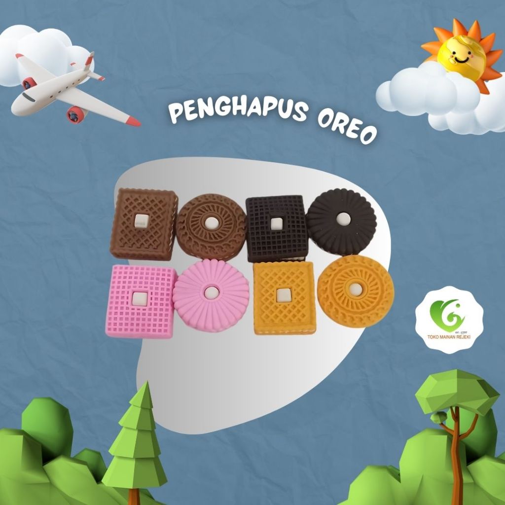 

Isi 25 pcs Penghapus Oreo Cracker / Eraser Oreo Cracker / Setip Hapus diameter 3~4 cm Mainan Anak Jadul Zaman Dulu Edukatif Viral Murah Terjangkau Trendi Toys