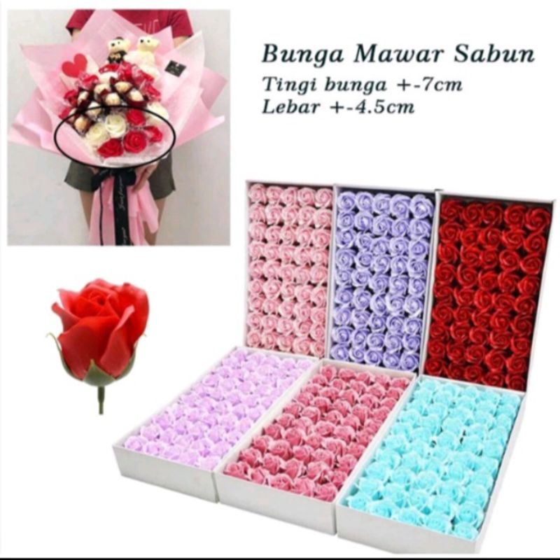 bunga mawar sabun+box single box rose soap