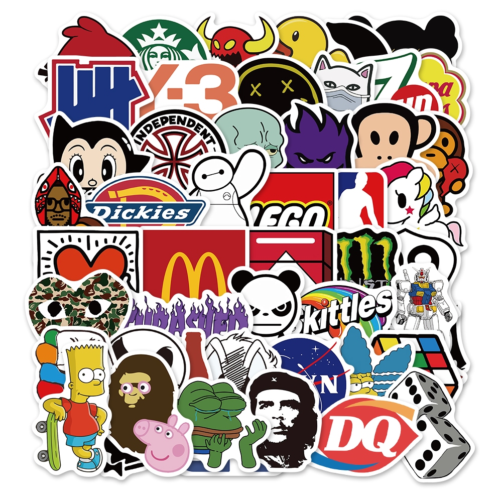 

COD logo brand Stiker Kartun Merek Stiker Anti Air Stikers Berperekat Waterproof sticker decal buat Motor Helm Buku Journal Koper Casing HP Laptop Botol Minum Hadiah anak