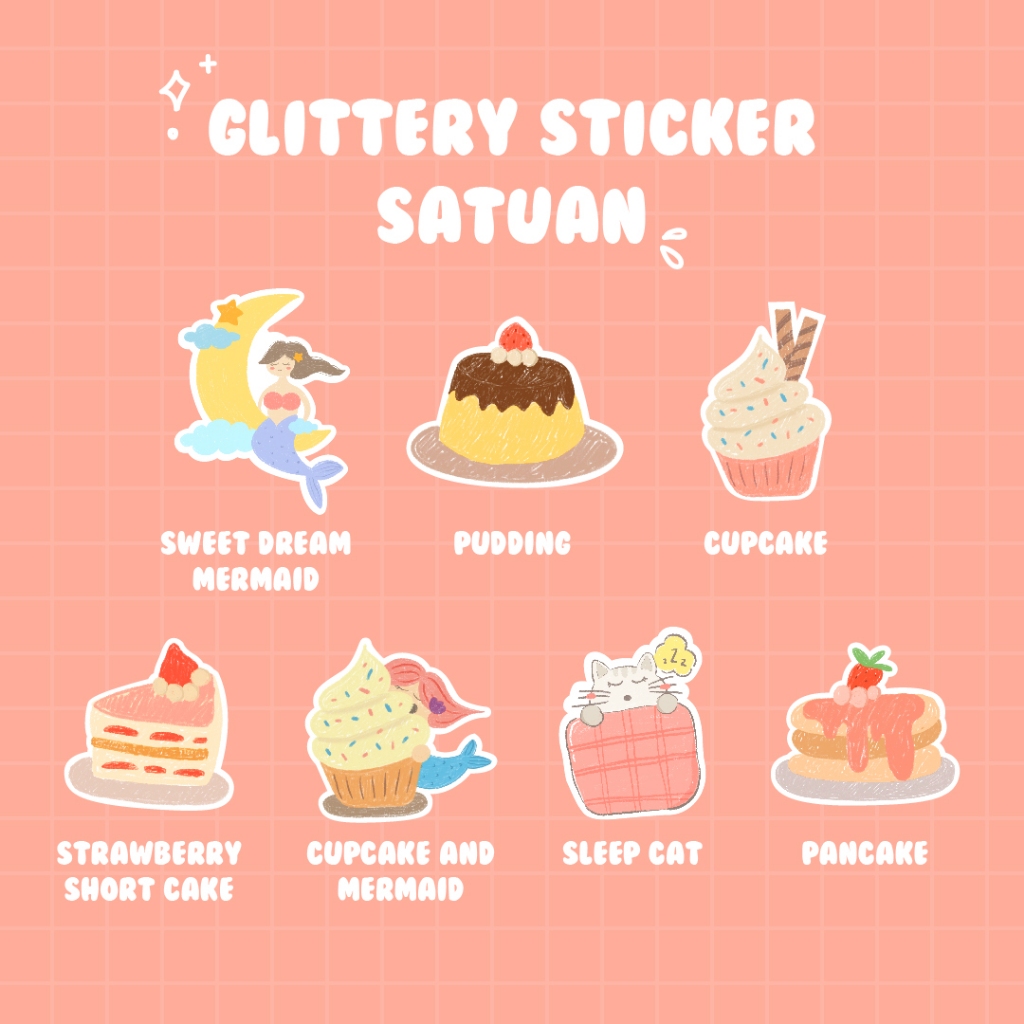 

IT'S MERMAID Glitter Sticker Die Cut / Stiker Satuan