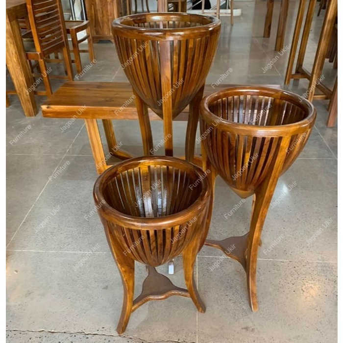 vas bunga pot bunga minimalis modern kayu jati terbaru, tempat bunga, pot hias, vas hias, murah