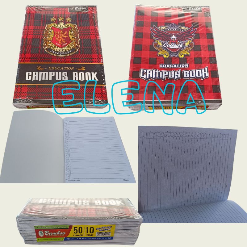 

buku tulis campus ukuran boxy 50 lembar/ buku tulis bamboo 50 lembar ( 3pcs)
