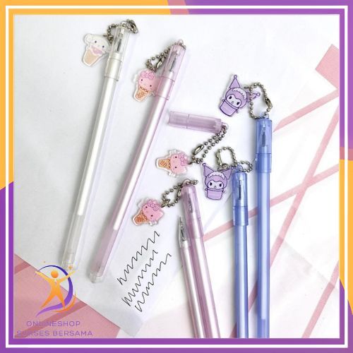 

OSB Pulpen Lucu Aesthetic Pen Gantungan Motif Kartun Bolpoint Karakter Pena Gel Bolpen Unik Alat Tulis Kantor