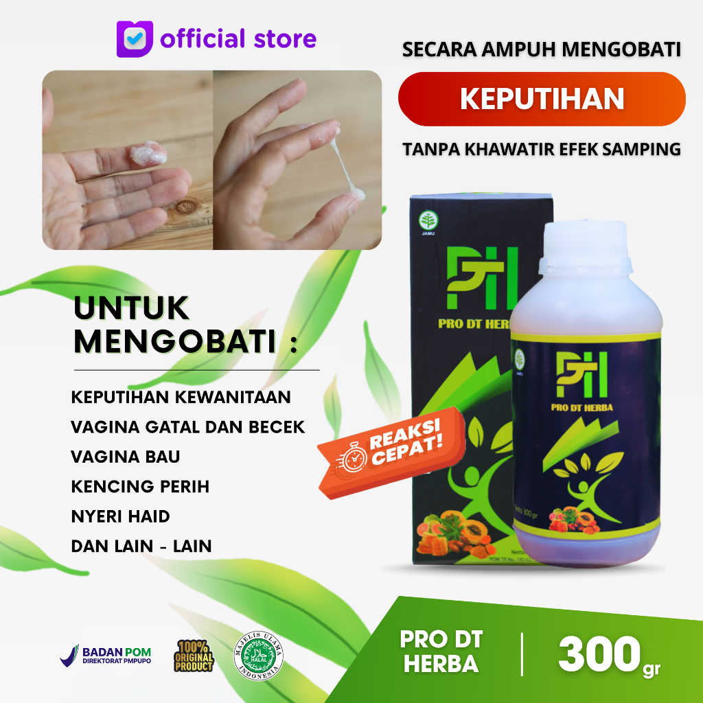 Jamu Obat Untuk Menghilangkan Keputihan Wanita Bau Dan Gatal Yg Paling Ampuh Pro DT Herba 300 ML