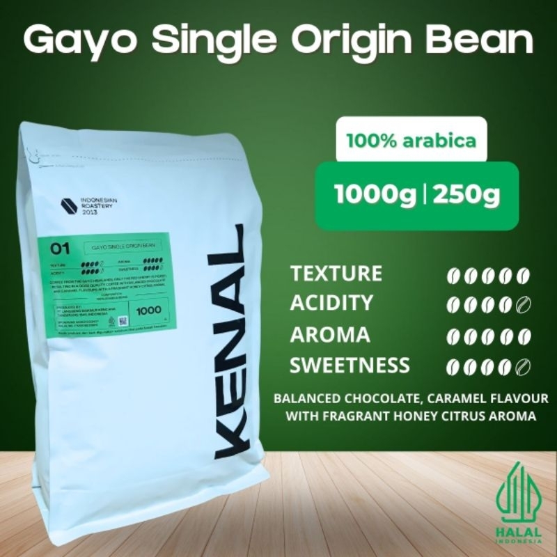 

Kenal coffee/kopi GAYO SINGLE ORIGIN bean/ground 100% Arabica 1kg