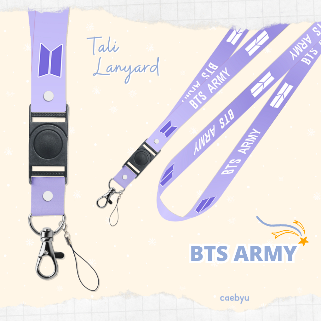 

READY STOCK Lanyard BTS ARMY Kpop K-Pop Bangtan Tali Gantungan HP PC ID Card Cahol Card Holder