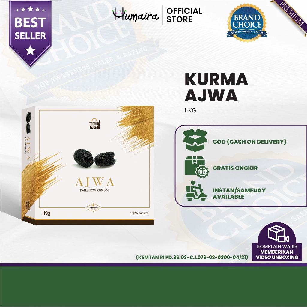 

Kurma Ajwa TIMUR TENGAH 1 Kg - Premium Dates High Quality