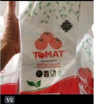 plastik PE merk TOMAT 1 kg 15x30cm/plastik gula TOMAT 1kg