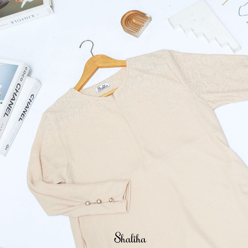 SHALIHA - Gamis Waffle Uniqlo Syifa/Gamis Abaya Dress Knit Syari/Gamis Knit Muslimah