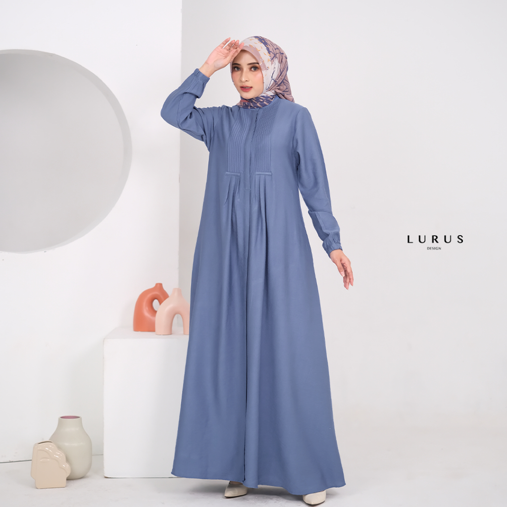 LURUS GA009 GAMIS OPNAISEL KATUN LINEN KRINGKEL IMPORT