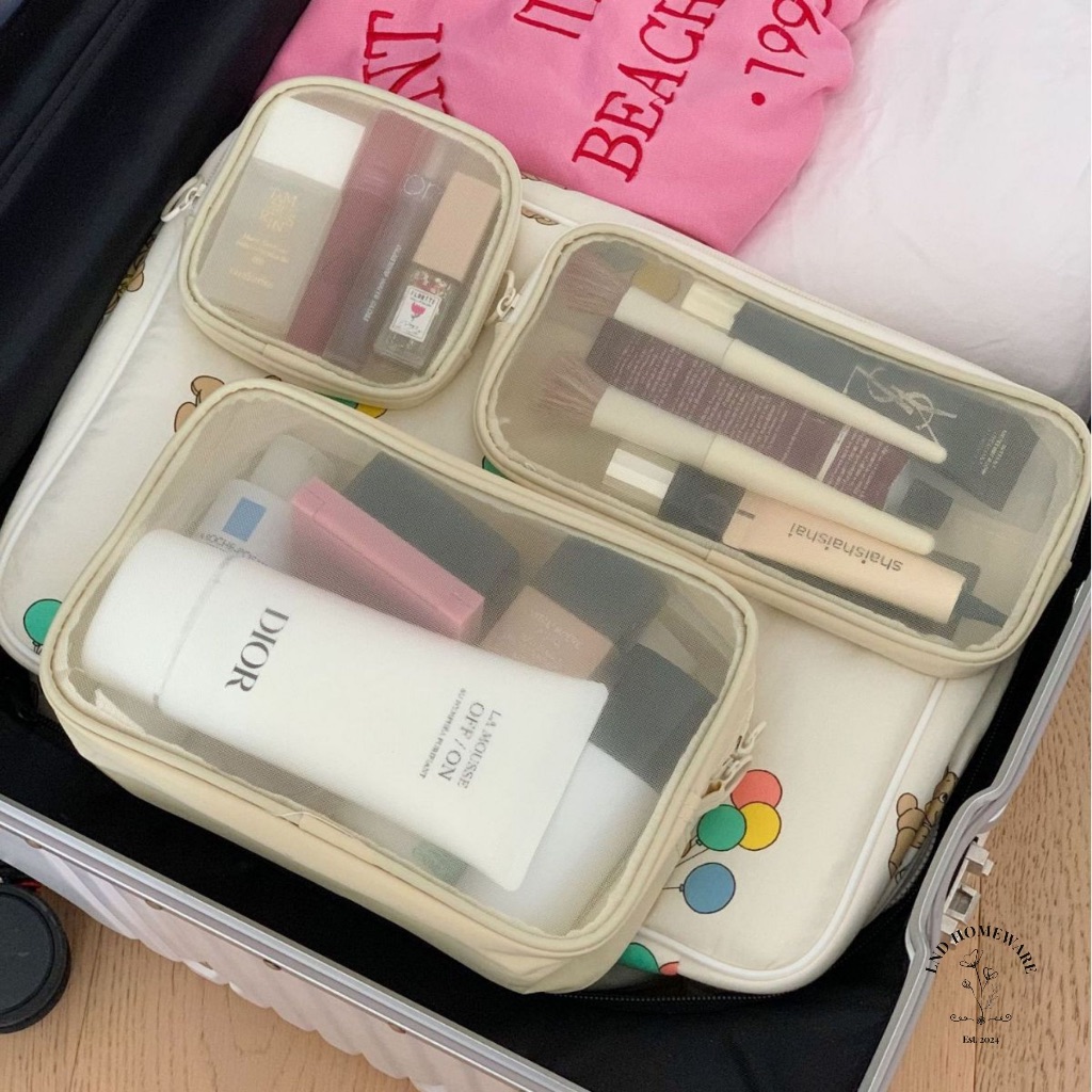 Beige Aesthetic Make Up Pouch | Aesthetic Korean Pouch | Mini Pouch | Travel Pouch | Mini Travel Bag