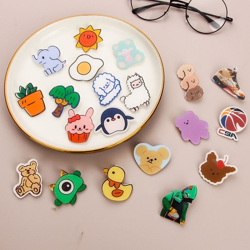 (5 pcs)Pin Akrilik Karakter / Pin Bros fashion/ Bros Tas